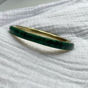 Malachite Brass Bangle Green Vintage Gold‎ Bracelet